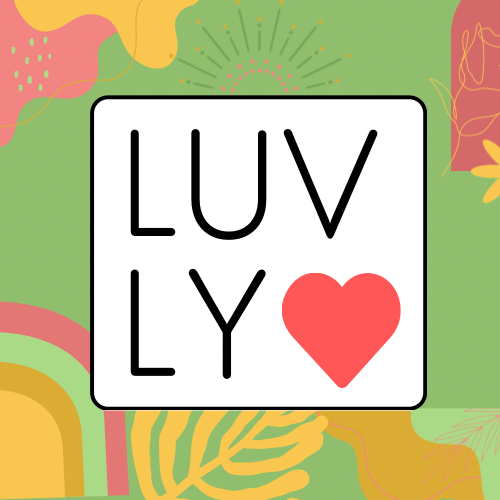 Logo de la marque LUVLY, spécialisée en biscuits véganes et sans gluten.